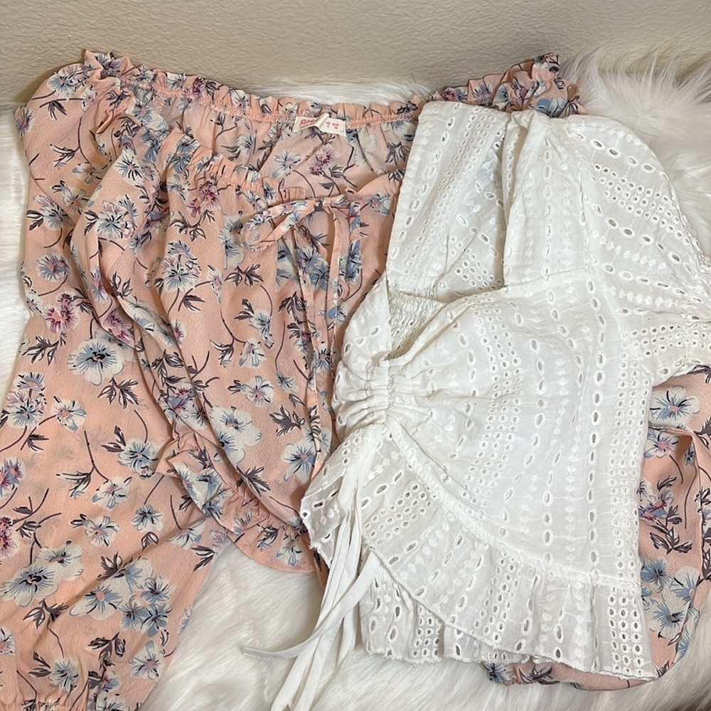 Set of 2 Romwe Cropped Shirts